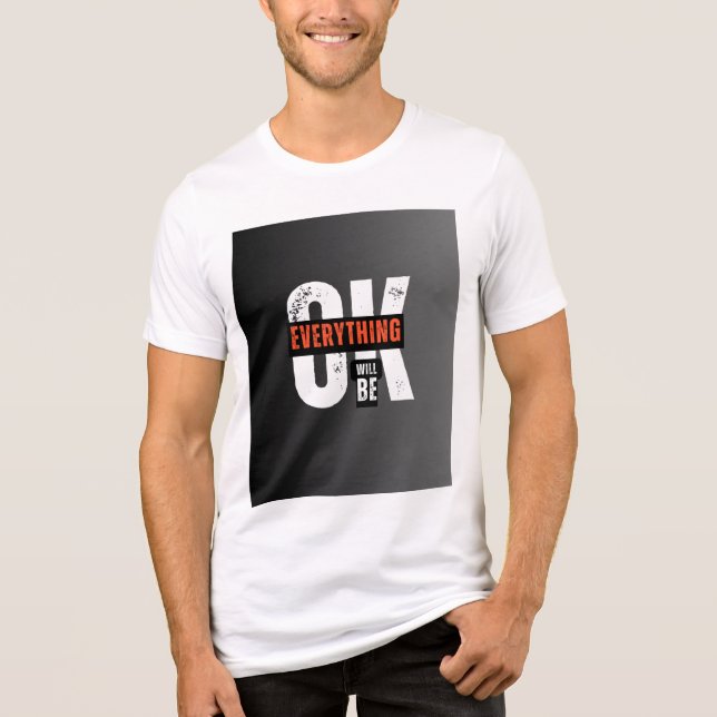 Camiseta Tri-Blend Branca com design simples. (Frente)