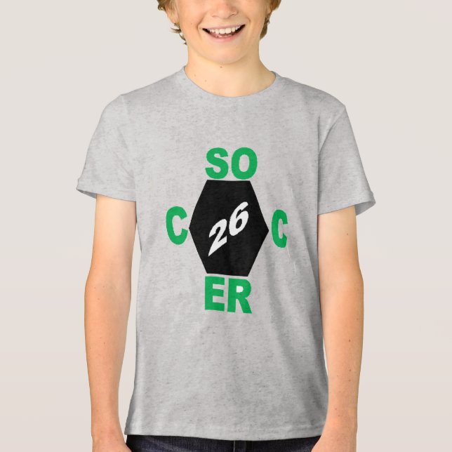 Camiseta Tri-blend cinza  DESIGN SOCCER 26 (Frente)