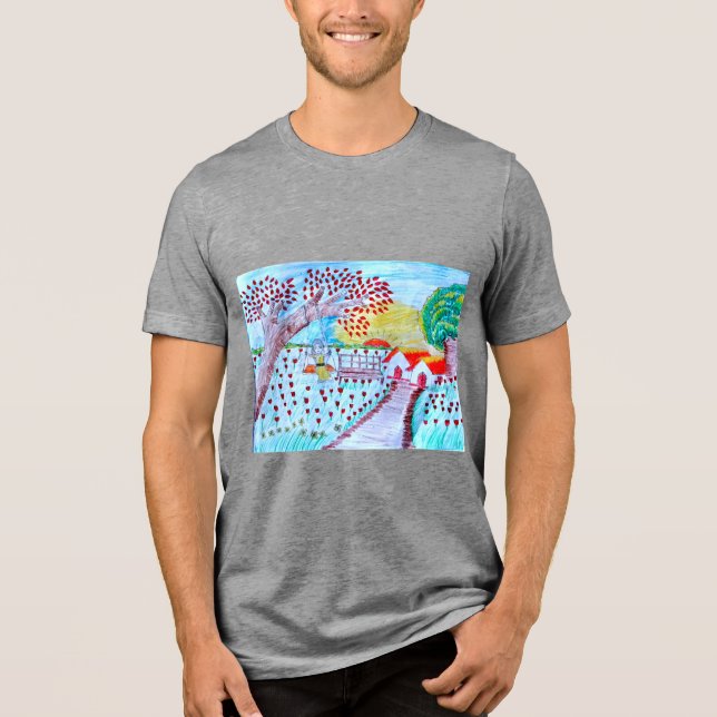 Camiseta Tri-blend com Impressão na Frente (Frente)