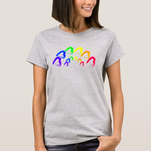 Camiseta Tri-Blend Corações Arco-Íris (Frente)