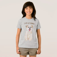 Camiseta Tri-Blend da Menina Morkie Doce