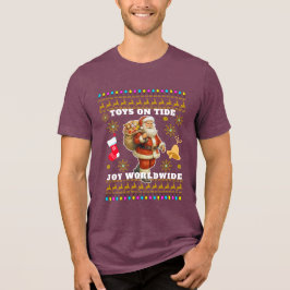 camiseta Tri-Blend de celebração de Natal