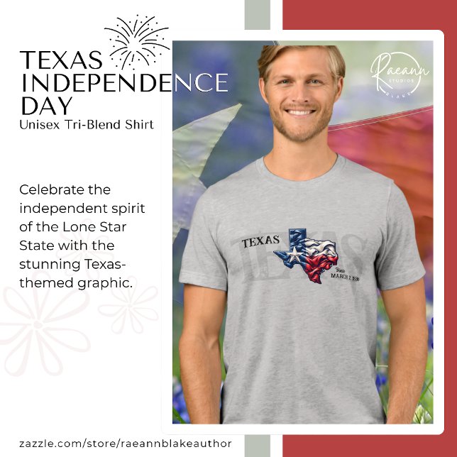 Camiseta Tri-Blend Dia da Independência do Texas U (Criador carregado)