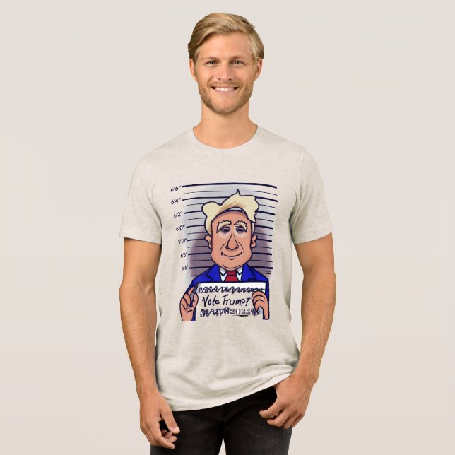 Camiseta Tri-Blend dos Homens de Trump (Frente Completa)