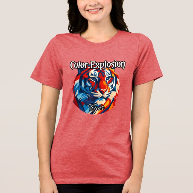 Camiseta Tri-blend Feminina Bella+Canvas, Branca,  (Frente)
