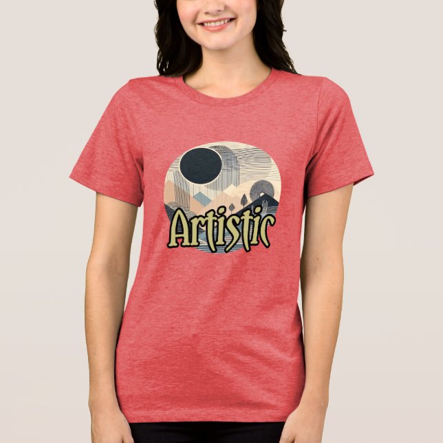 Camiseta Tri-blend Feminina Bella+Canvas, Branca,  (Frente)
