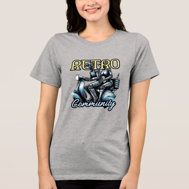 Camiseta Tri-blend Feminina Bella+Canvas, Branca,  (Frente)