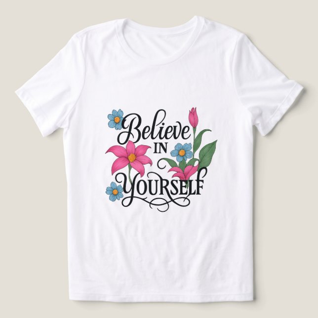 Camiseta Tri-Blend Floral Inspiradora para Mulhere (Design frontal)