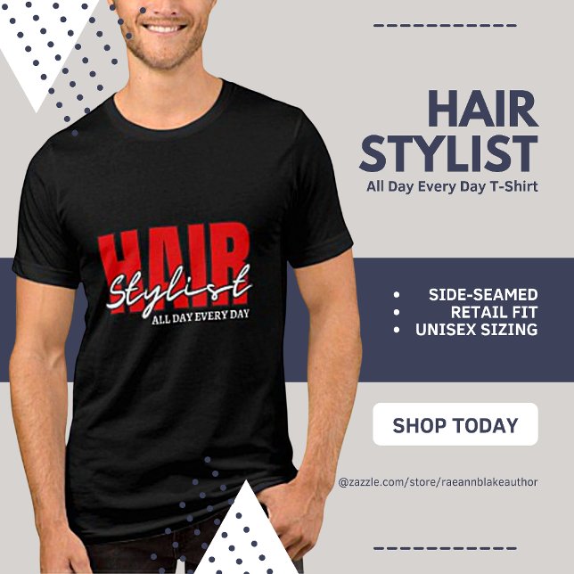 Camiseta Tri-Blend Hair Stylist Todo Dia Todos os  (Criador carregado)