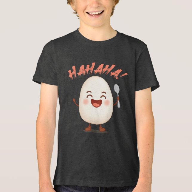 Camiseta Tri-Blend Juvenil de Desenho Animado de O (Frente)