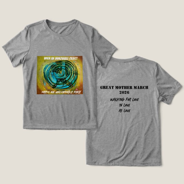 Camiseta Tri-Blend "Mãe Grandiosa Marcha 'Inparáve (Design Frente e Verso)