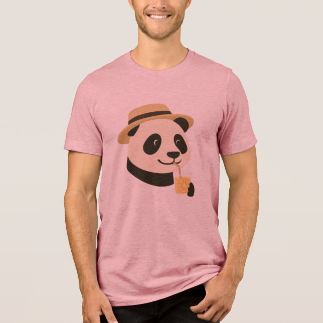 Camiseta Tri-Blend Panda com Bebida (Frente)