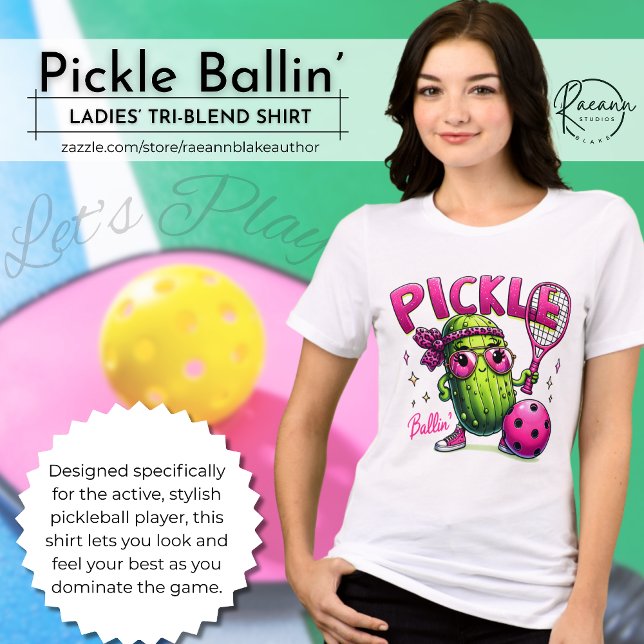 Camiseta Tri-Blend para Senhoras que Jogam Pickle  (Criador carregado)