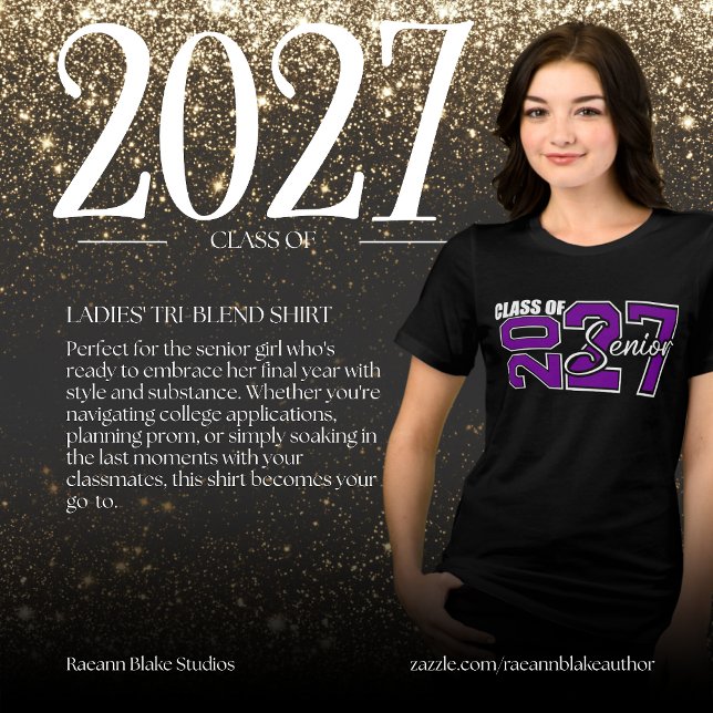 Camiseta Tri-Blend para Senhoras Seniores da Turma (Criador carregado)