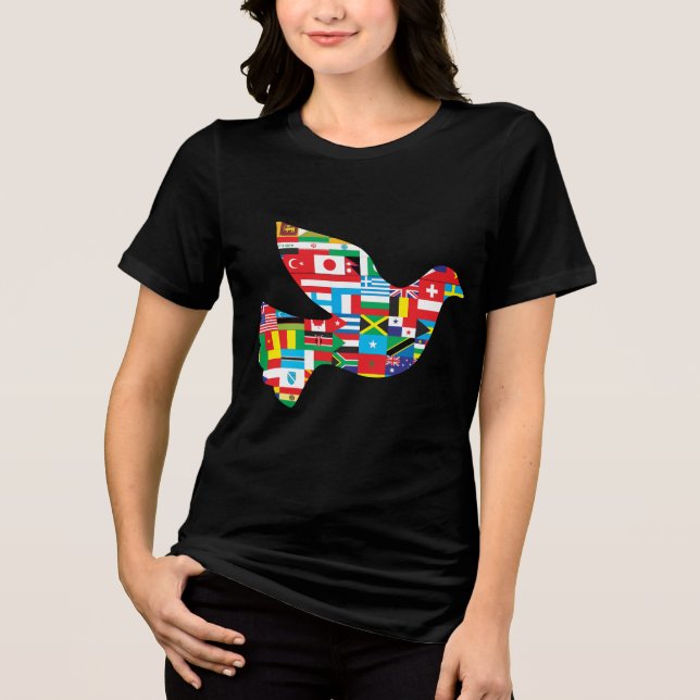Camiseta Tri-Blend paz mundial (Frente)