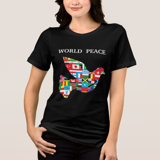Camiseta Tri-Blend paz mundial (Frente)