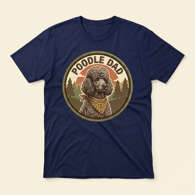 Camiseta Tri-blend Poodle Dad | Presente para Pai  (Criador carregado)