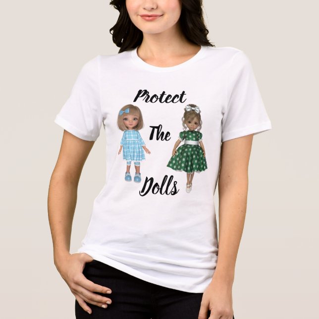 Camiseta Tri-Blend Proteja As Bonecas (Frente)