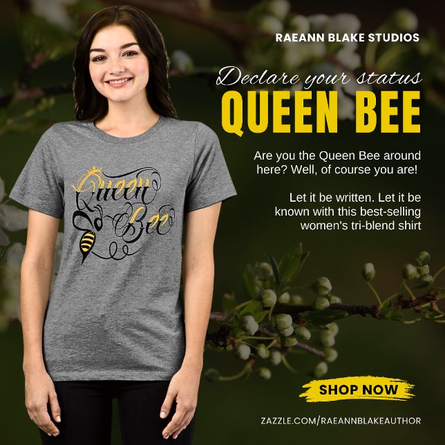 Camiseta Tri-Blend Queen Bee Ladies' (Criador carregado)