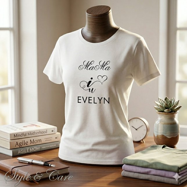 Camiseta Tri Blend Simbólica Eu Amo Você Mamãe Des (Symbolic I Love You Mama Tri Blend Shirt Design)