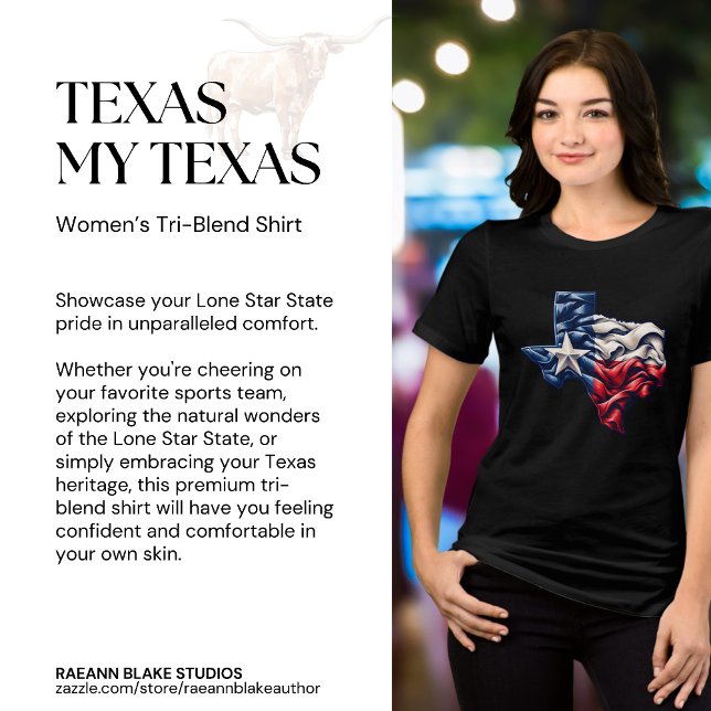 Camiseta Tri-Blend Texas Minha Texas Feminina (Criador carregado)