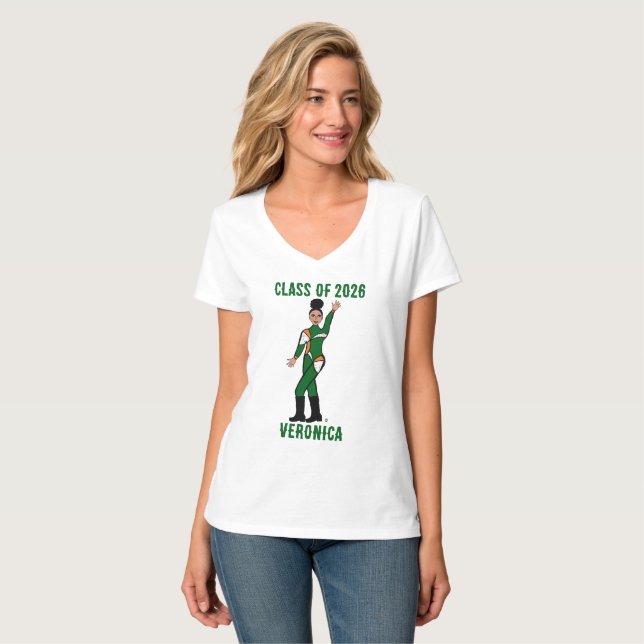 Camiseta Tri-Color Dancer  Green Orange White #2 (Frente Completa)