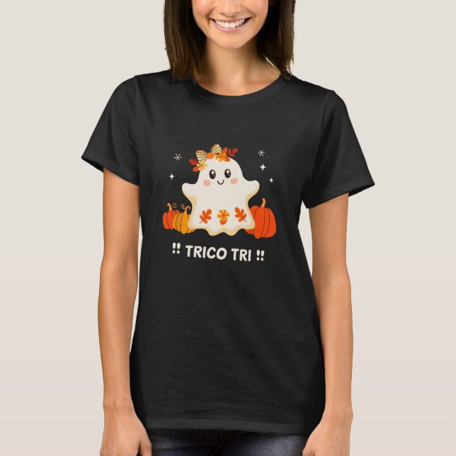 Camiseta Tri Cute Halloween Spooky, Fantasma Mexicano Spang (Frente)