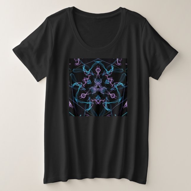 Camiseta Triângulo Azul e Roxo Mandala (Frente do Design)