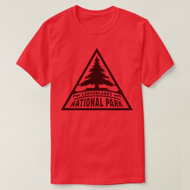 Camiseta Triângulo Castanho do Parque Nacional de Canyonlan (Frente do Design)
