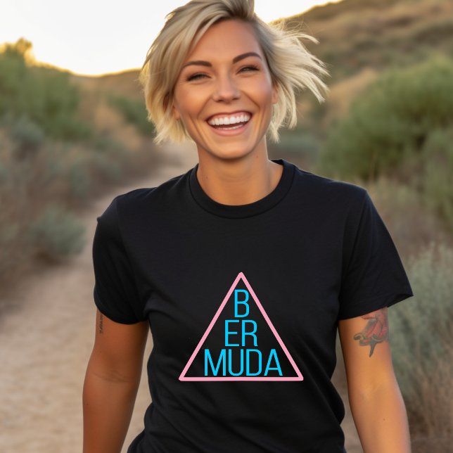 Camiseta Triângulo das Bermudas com texto moderno Dentro es (Criador carregado)