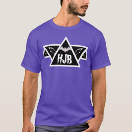 Camiseta Triângulo de Bat Man do Halloween roxo com iniciai