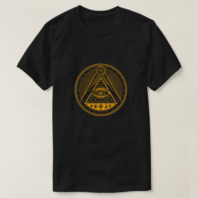Camiseta Triângulo de Conspiração Illuminati Masonic Todos  (Frente do Design)