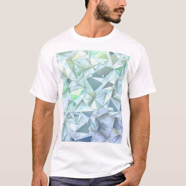 Camiseta Triângulo de cristal 3D, renderização ilustrativa. (Frente)