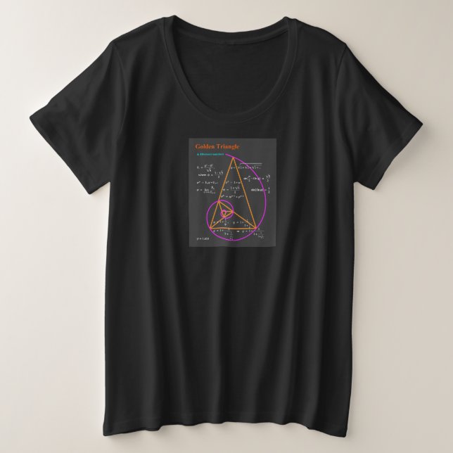 Camiseta Triângulo do ouro e números Fibre (Frente do Design)