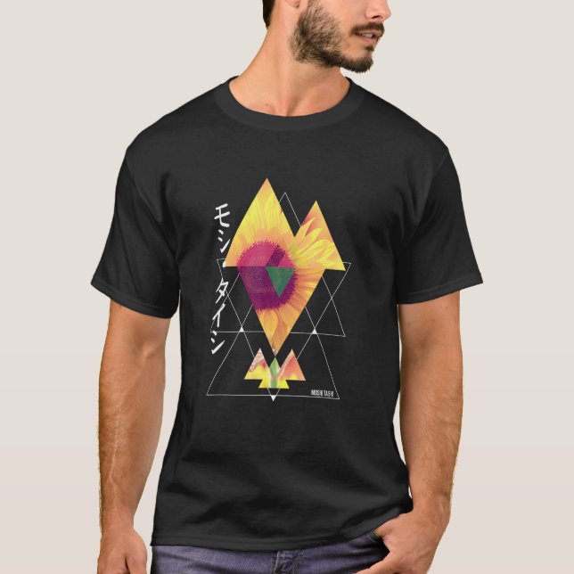Camiseta Triângulo estético Streetwear Girassol Trendy Gra (Frente)