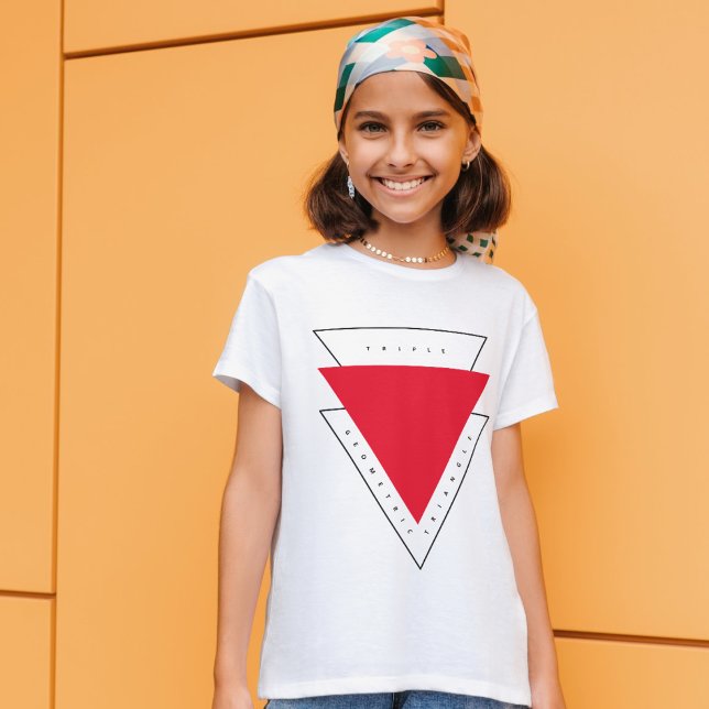 Camiseta Triângulo Geométrico (triple geometric triangle typography (customize the content))