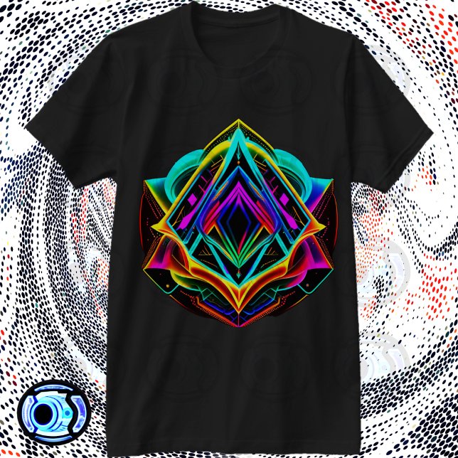 Camiseta Triângulo Geométrico de Forma Fractal Abstrato (Criador carregado)