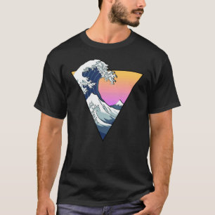 Camiseta Triângulo retroativo de onda estética do Excelente