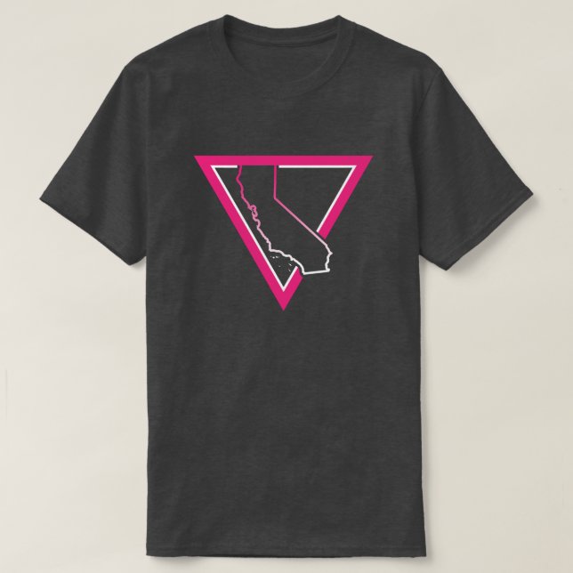 Camiseta triângulo rosa califórnia (Frente do Design)