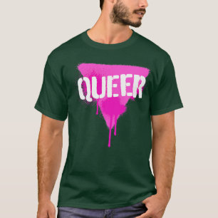 Camiseta Triângulo Rosa-Fila Na Rua Da Estêncil Da Pintura