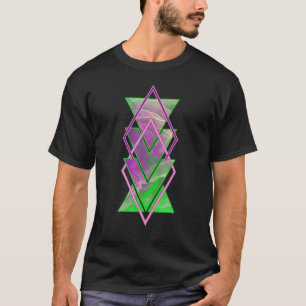 Camiseta Triângulo Verde Brilhante Fumaça Triângulo Moderna