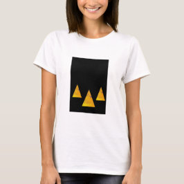 Camiseta triângulos Abstrato amarelos em preto