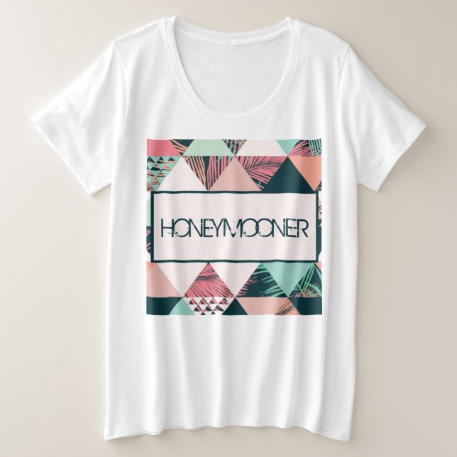 Camiseta Triângulos botânicos (Frente do Design)