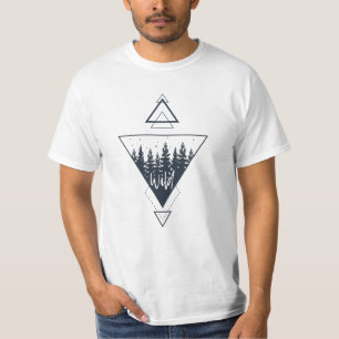Camiseta Triângulos de Boho da Floresta Geométrica Moderna