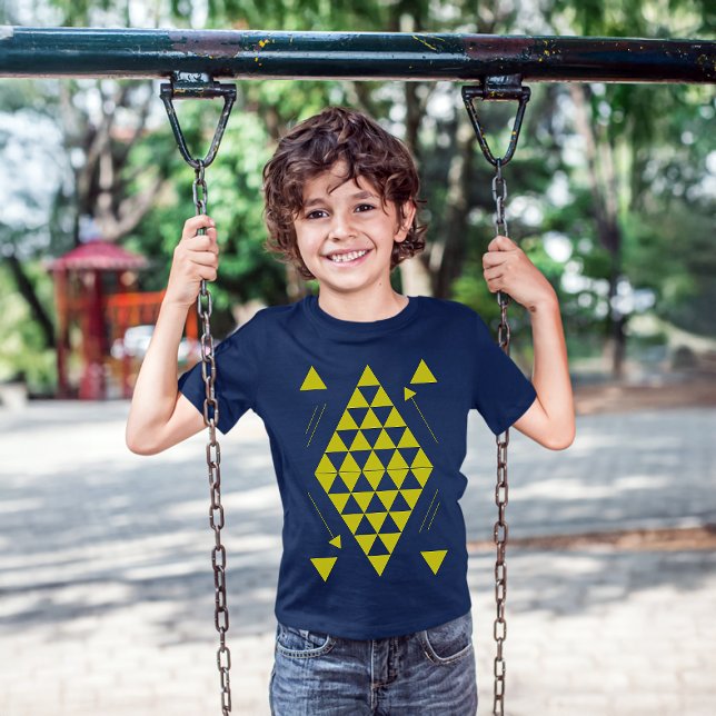 Camiseta Triângulos Geométricos Amarelos (Criador carregado)