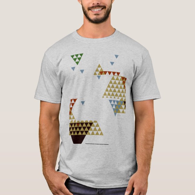 Camiseta Triângulos Geométricos Modernos e Formas de Abstra (Frente)