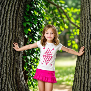 Camiseta Triângulos Geométricos Rosa