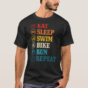 Camiseta Triathlet Repetir Triathlet Comer Natação de Sono 