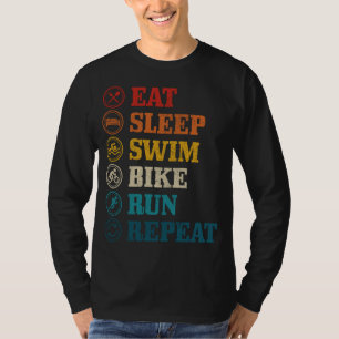 Camiseta Triathlet Repetir Triathlet Comer Natação de Sono 