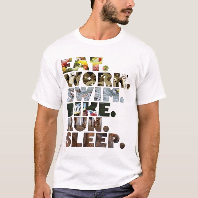 Camiseta Triathlete come o dia-a-dia do sono do (Frente)